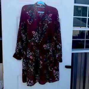 Woman within sheer floral‎ mini dress/ top/ swim cover plus size 2X 26/28